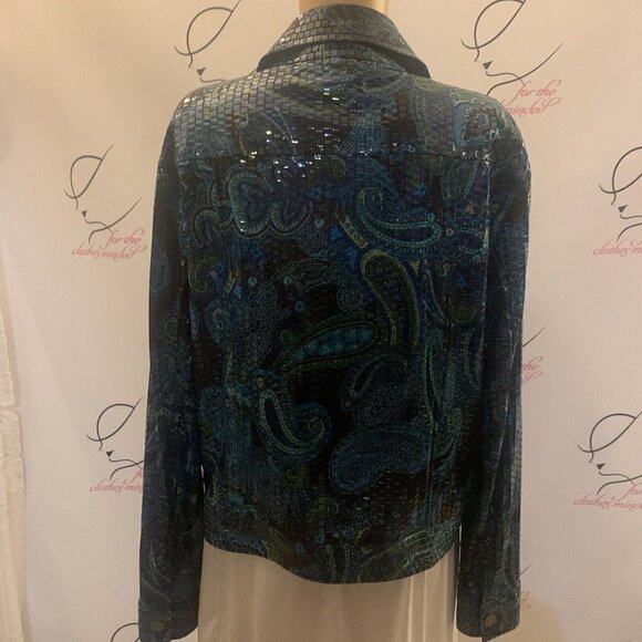 Choices. Sz M. Oversized. Shimmer Bomber Jacket. Pockets. Lightweight. B84. - Picture 4 of 5